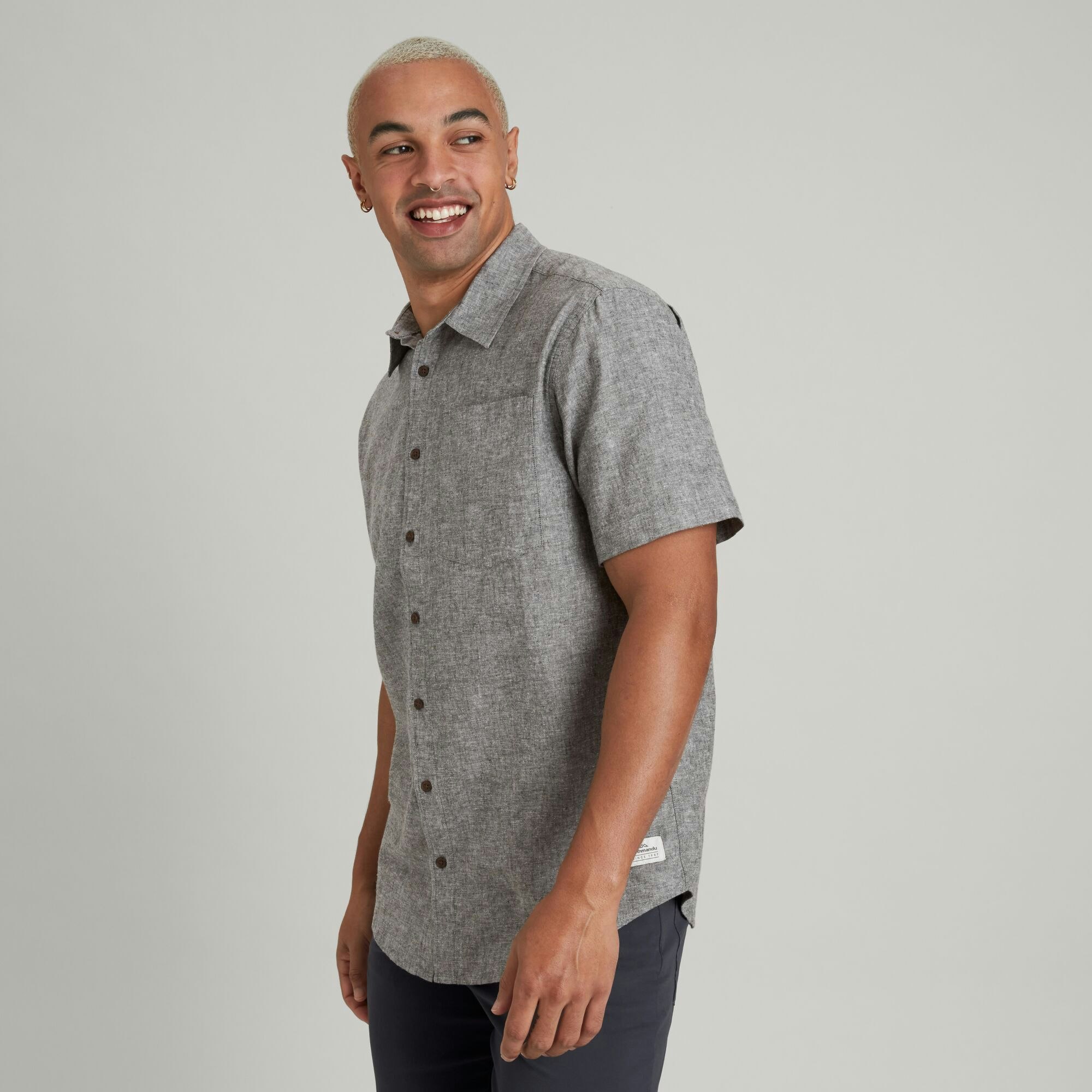 Gray short deals sleeve button down