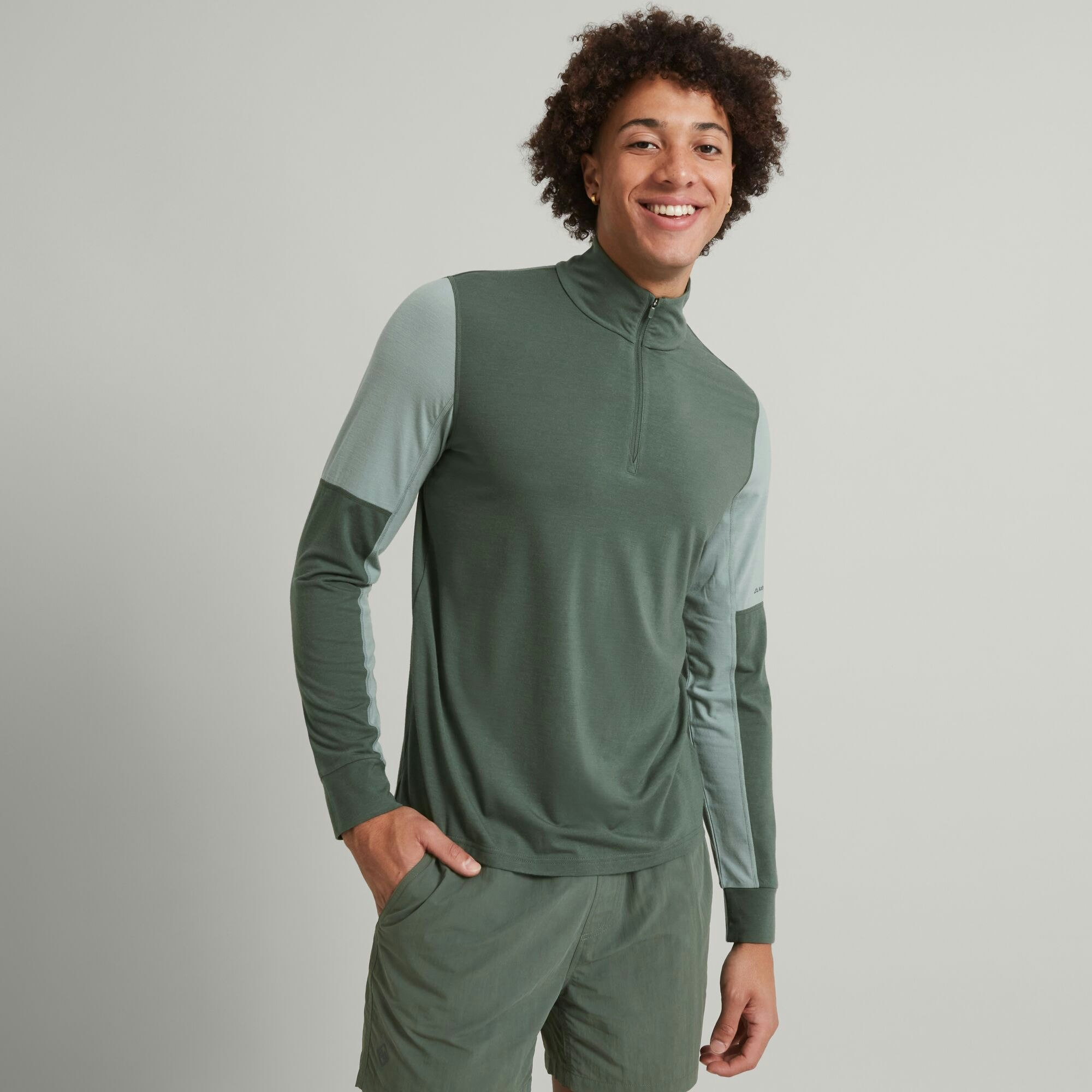 Nylon quarter zip hot sale pullover