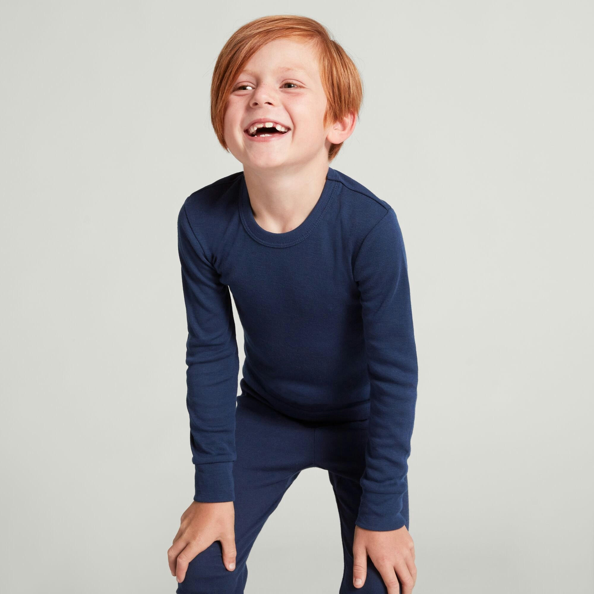 Kid's Long Sleeve Thermal Base Layer Top, 70% Organic, 48% OFF