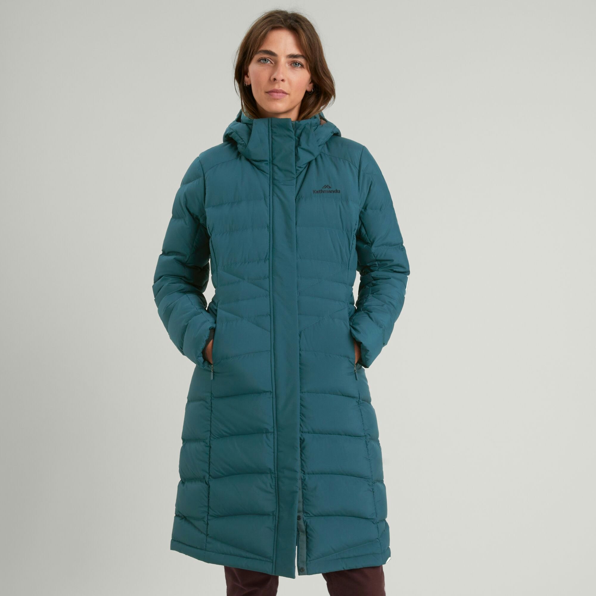Hooded puffer jacket with full-length zip | EMPORIO ARMANI Woman