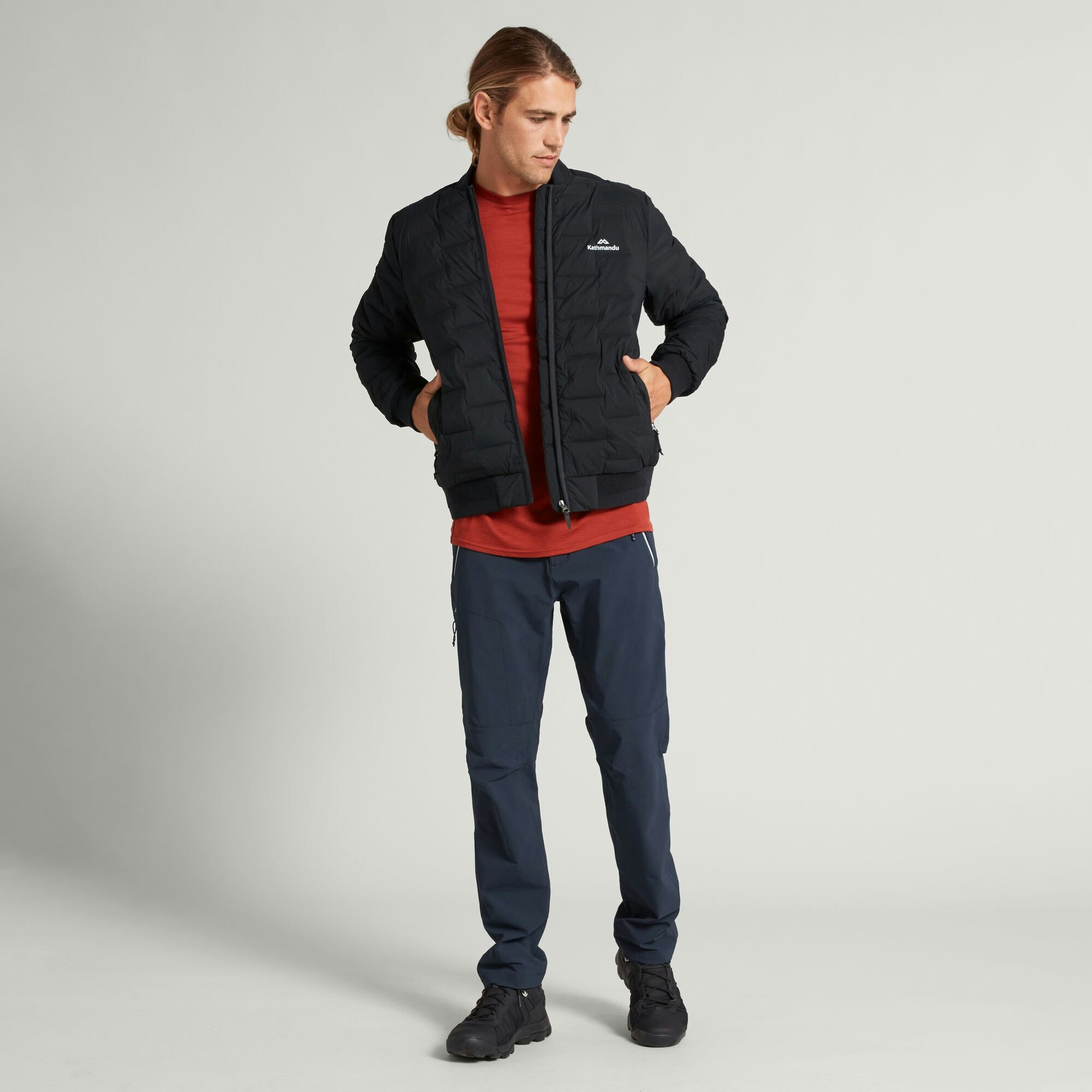 Men s Federate Stretch Down Bomber Jacket Kathmandu NZ