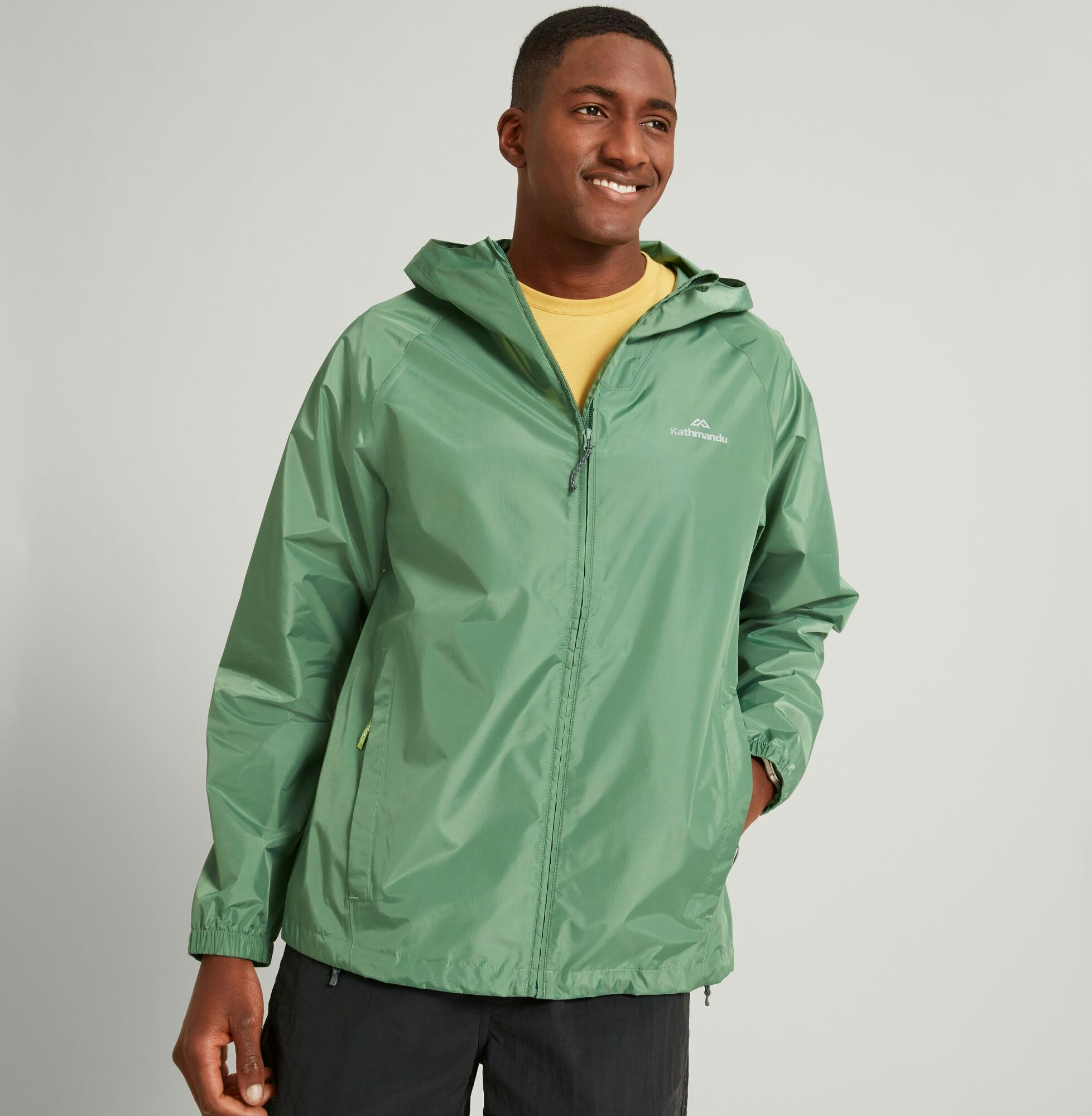 NEW Kathmandu Pocket it Men s Two Layer Rain Jacket eBay