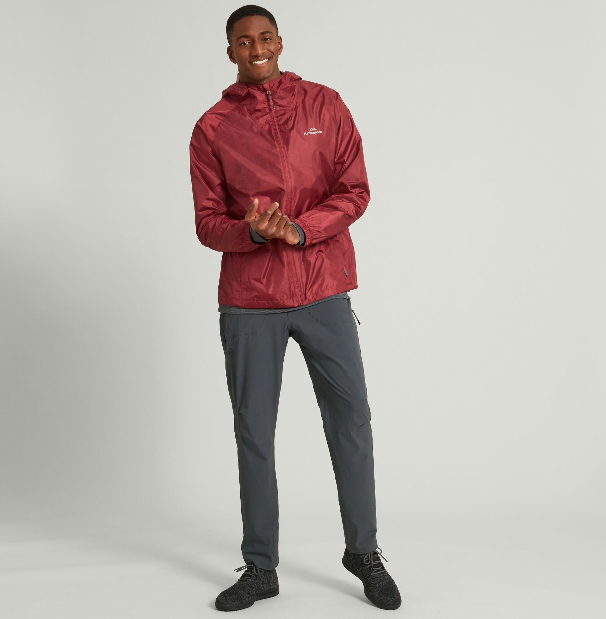 NEW Kathmandu Pocket it Men s Two Layer Rain Jacket eBay