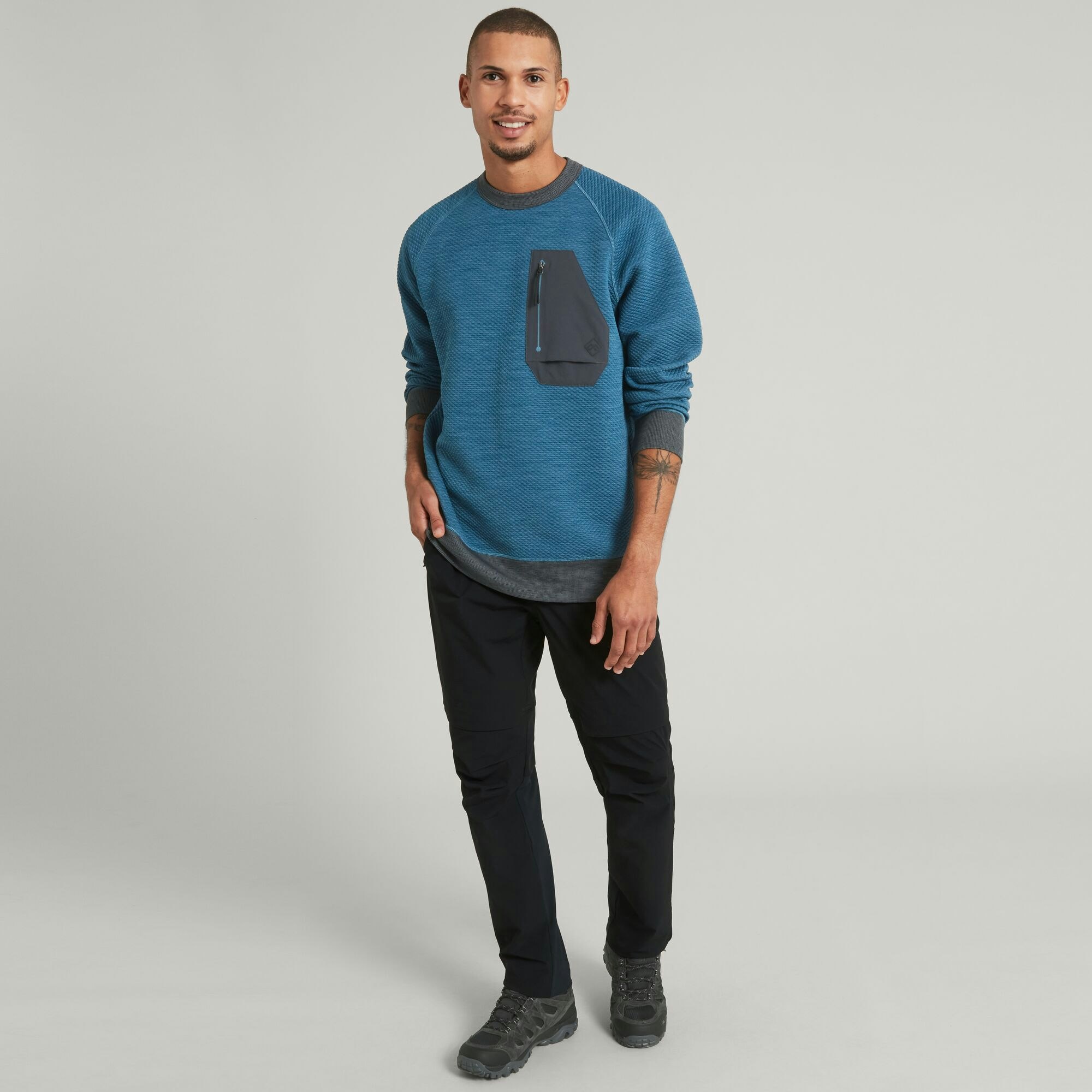 Mens crew neck top fleece pullover