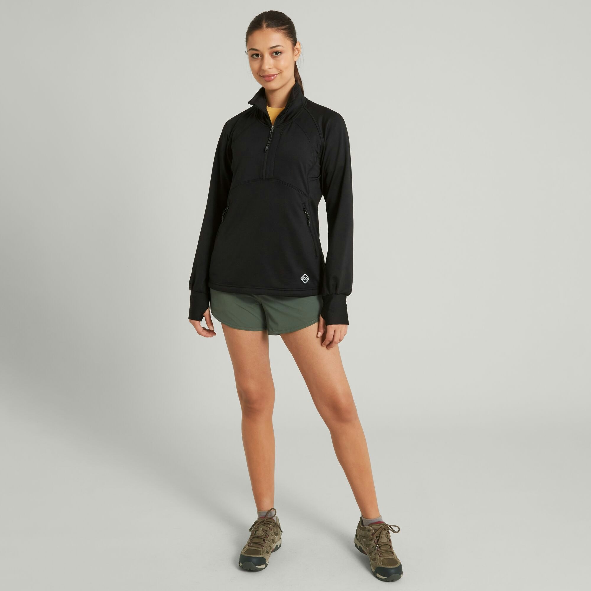 Ladies quarter zip pullover top