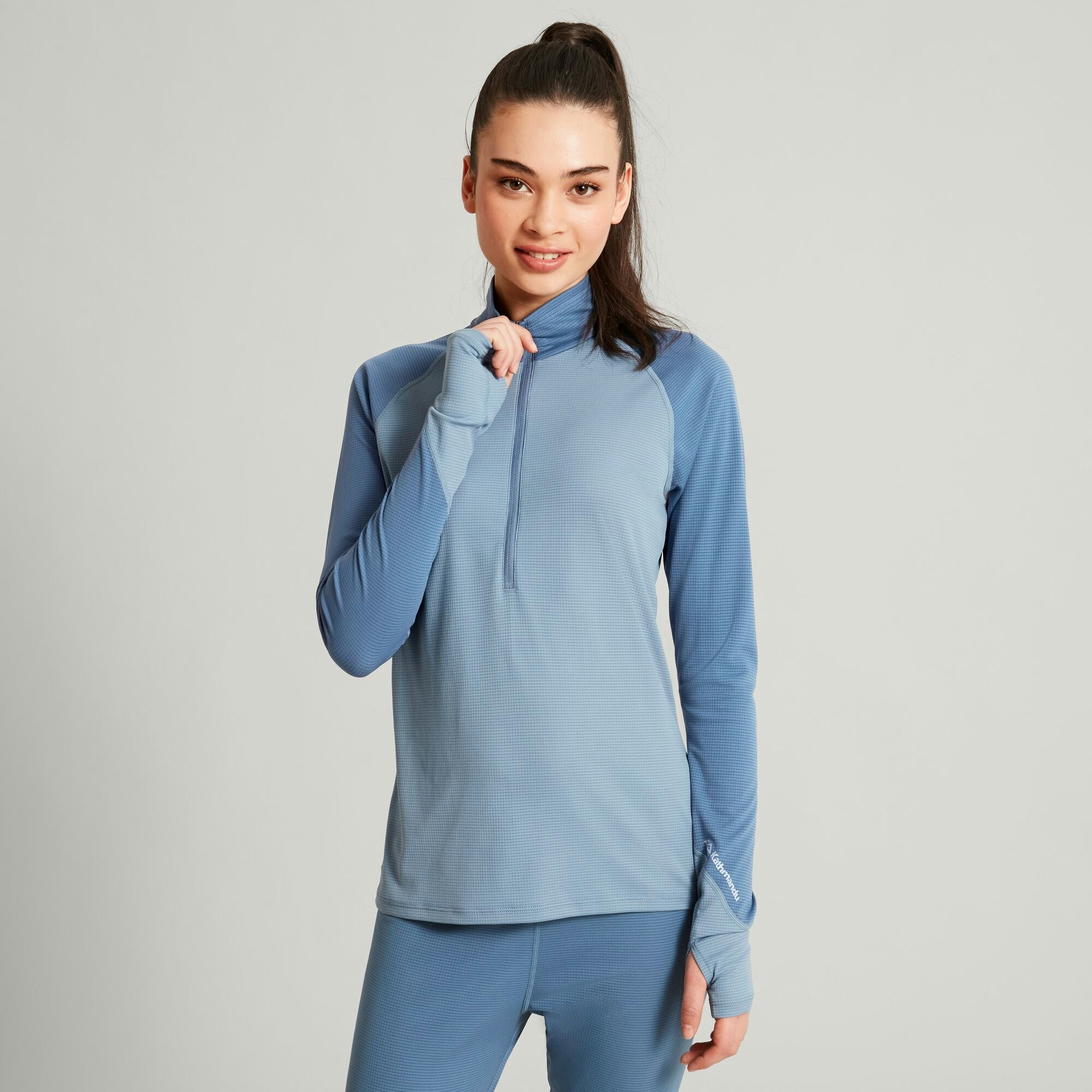 Clearance Women s KMDAction Quarter Zip Long Sleeve Top Kathmandu AU