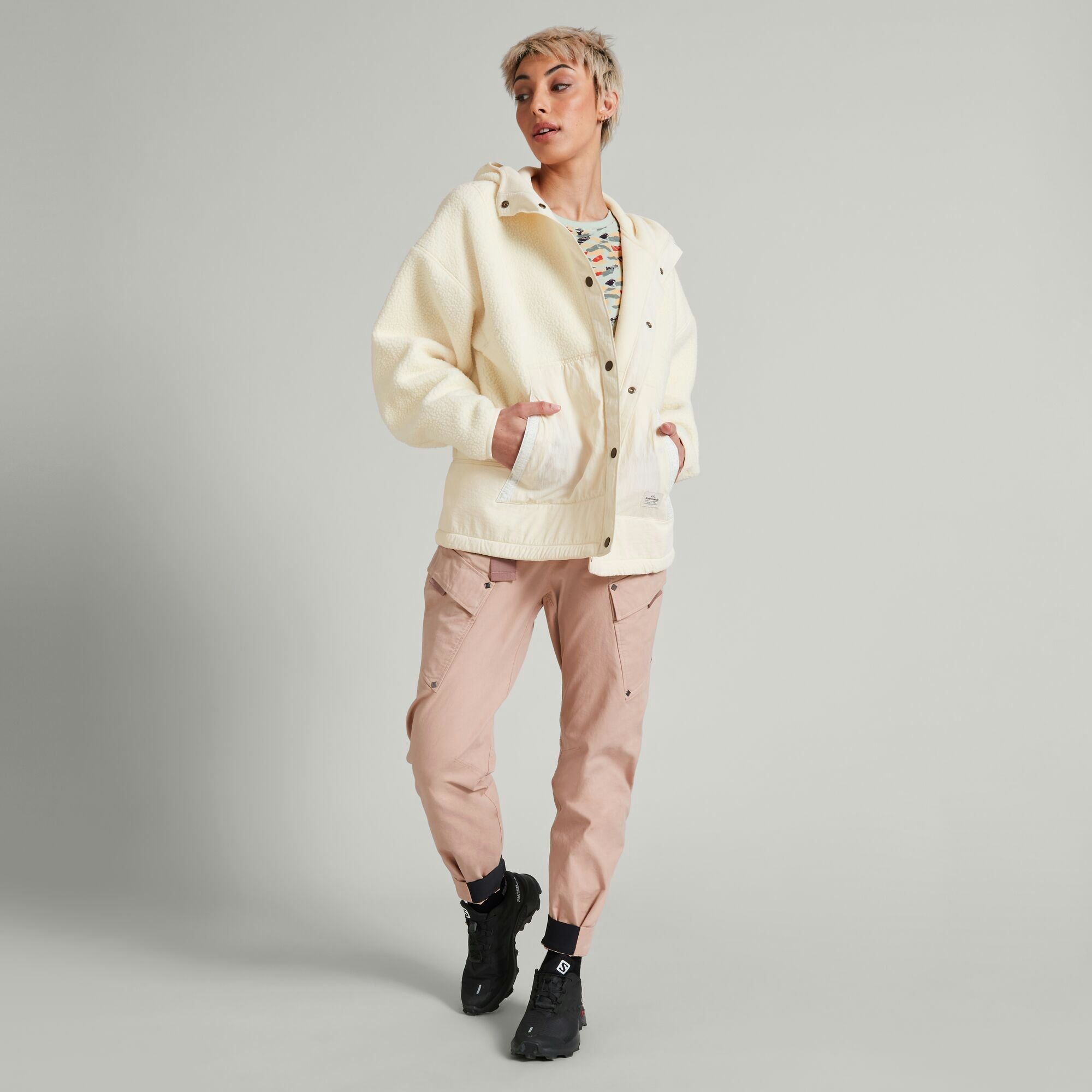 Beige pile jacket online