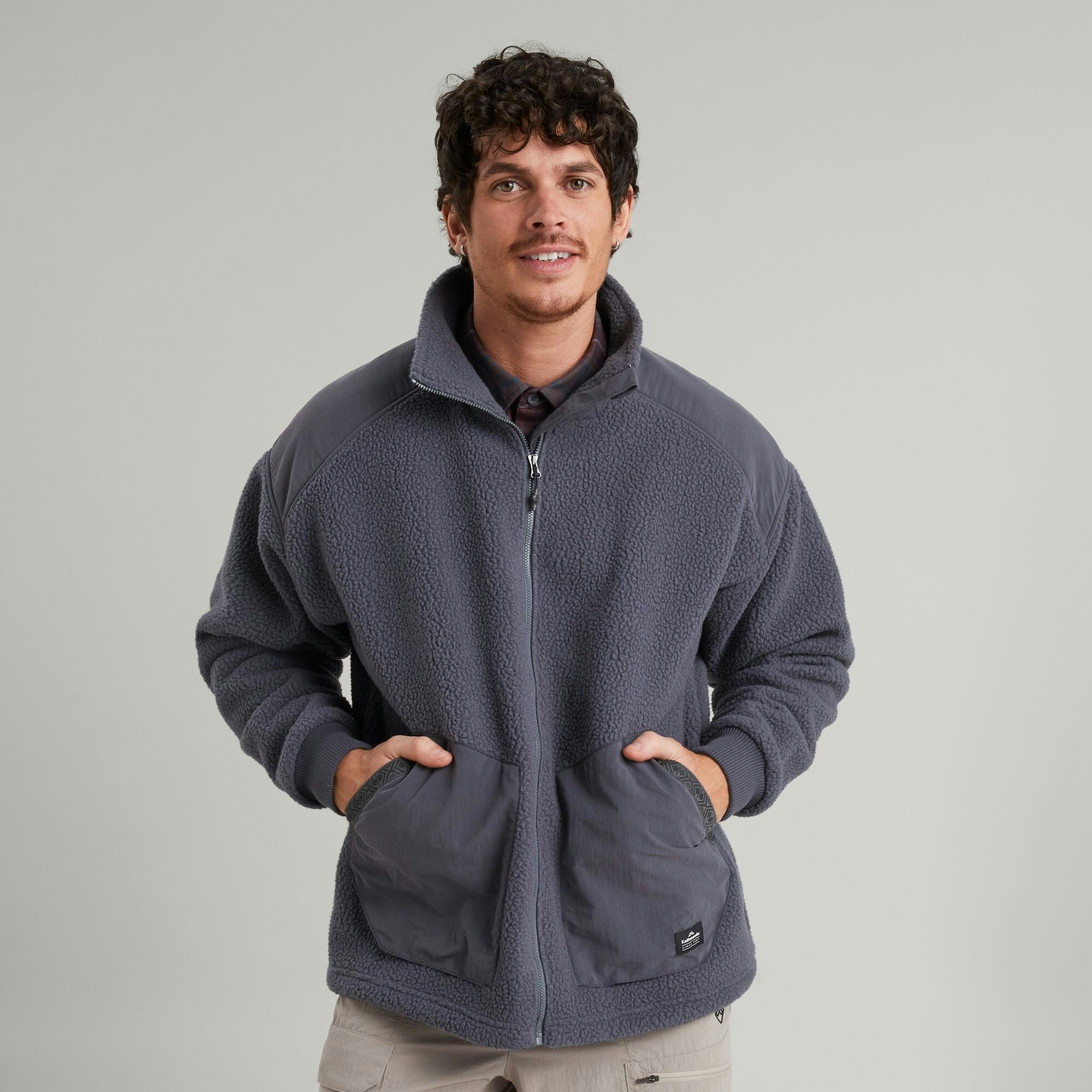 Mens high clearance pile fleece jacket