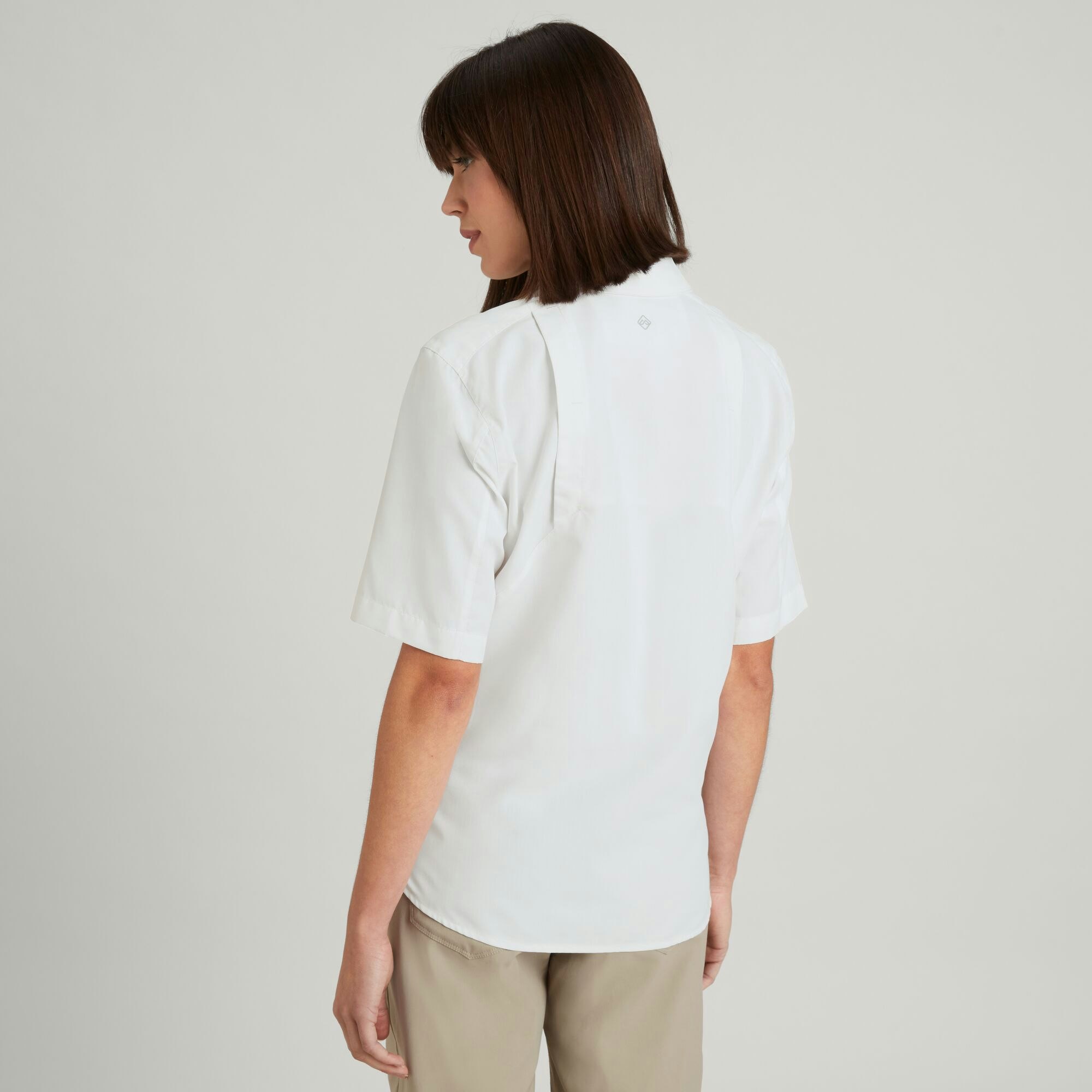 Women's short sale sleeve white shirt