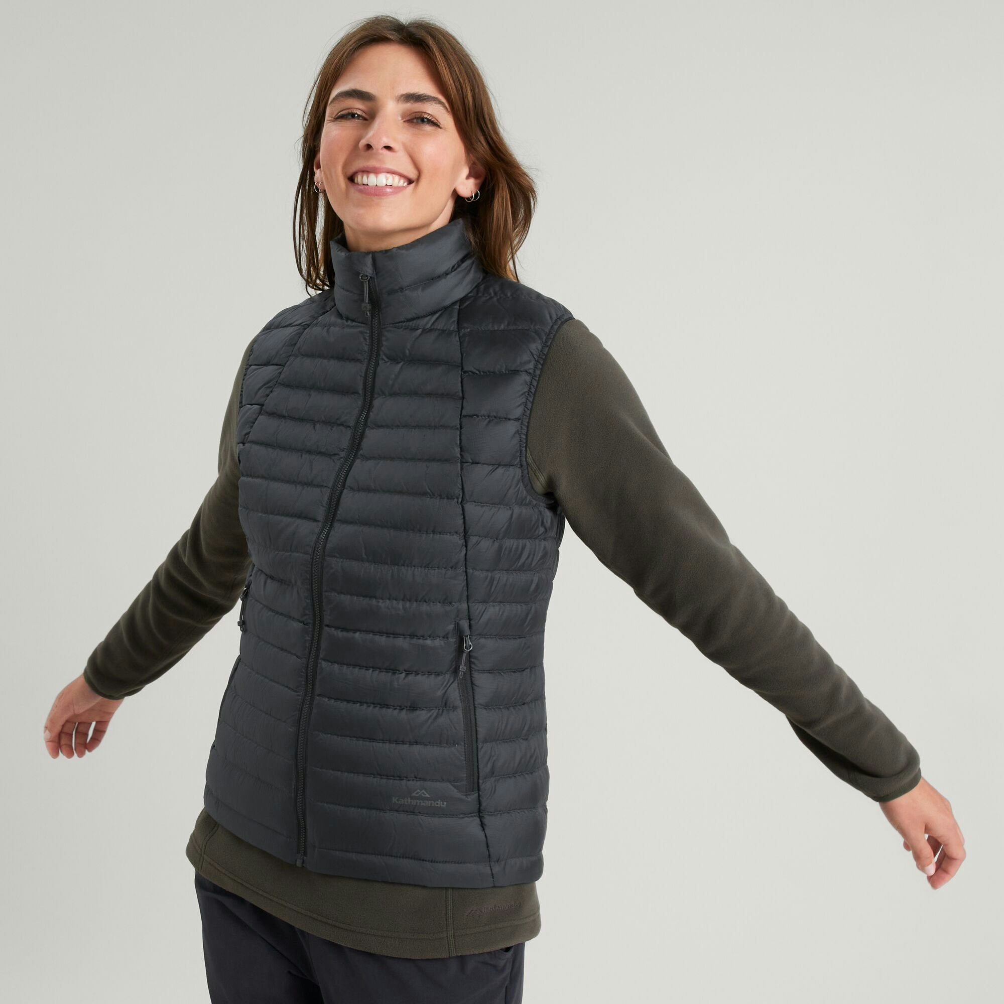 Women s Lightweight Down Puffer Vests Fleece Vests Kathmandu US