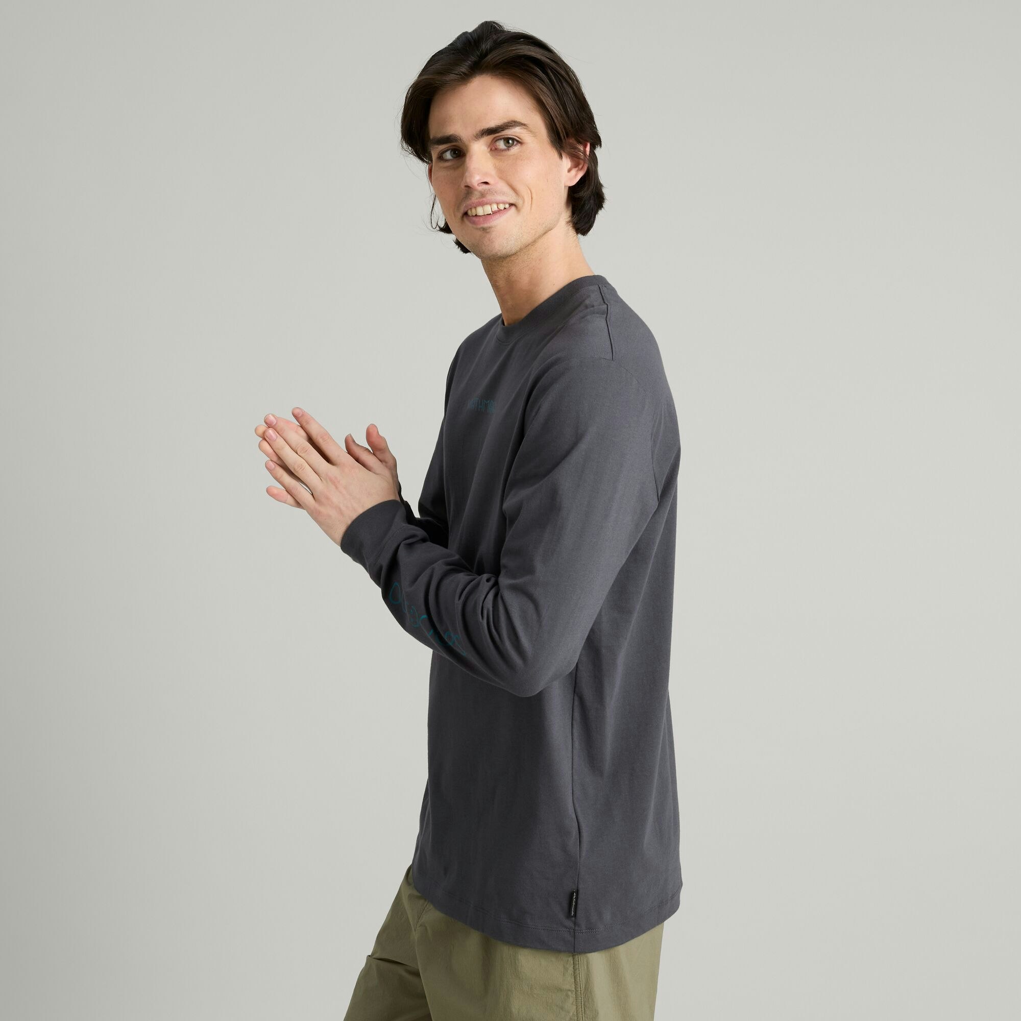 Happy Outdoors Men s Organic Cotton Long Sleeve T shirt Kathmandu AU