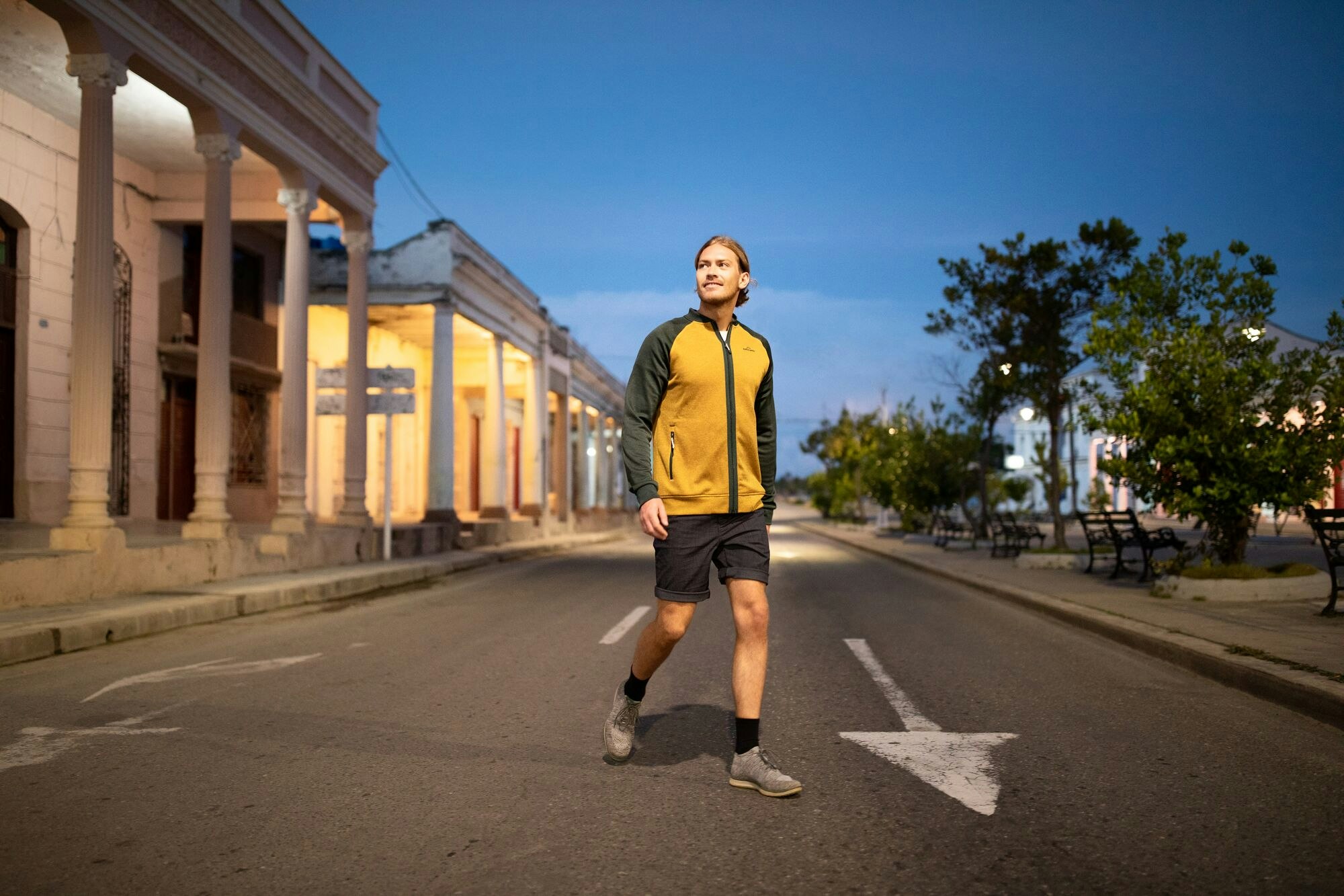 Man in fleece in Cuba
