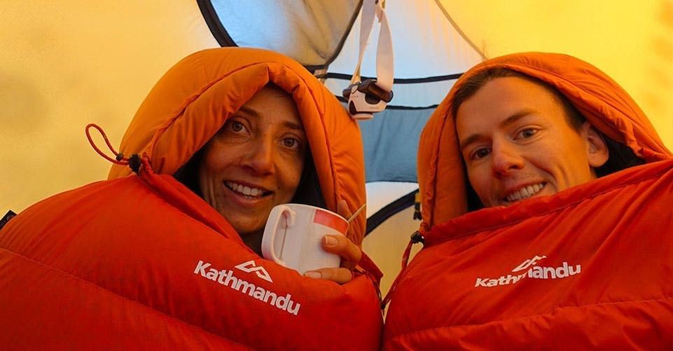 Keeping warm inside their Kathmandu sleeping bags Keeping warm inside their Kathmandu sleeping bags