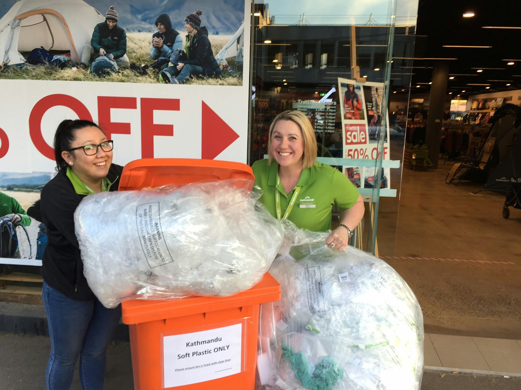 Store members use their soft plastics recycling bin. Store members use their soft plastics recycling bin.