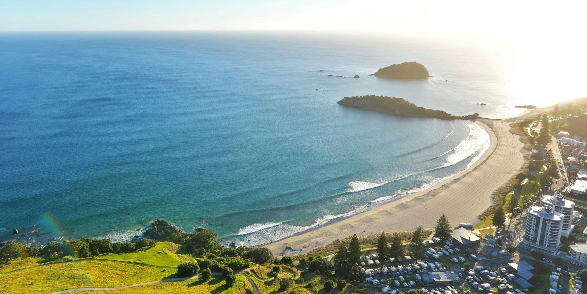 The view from Mount Maunganui hints at why the 'Mount' is such a popular destination in New Zealand Mt Maunganui lookout