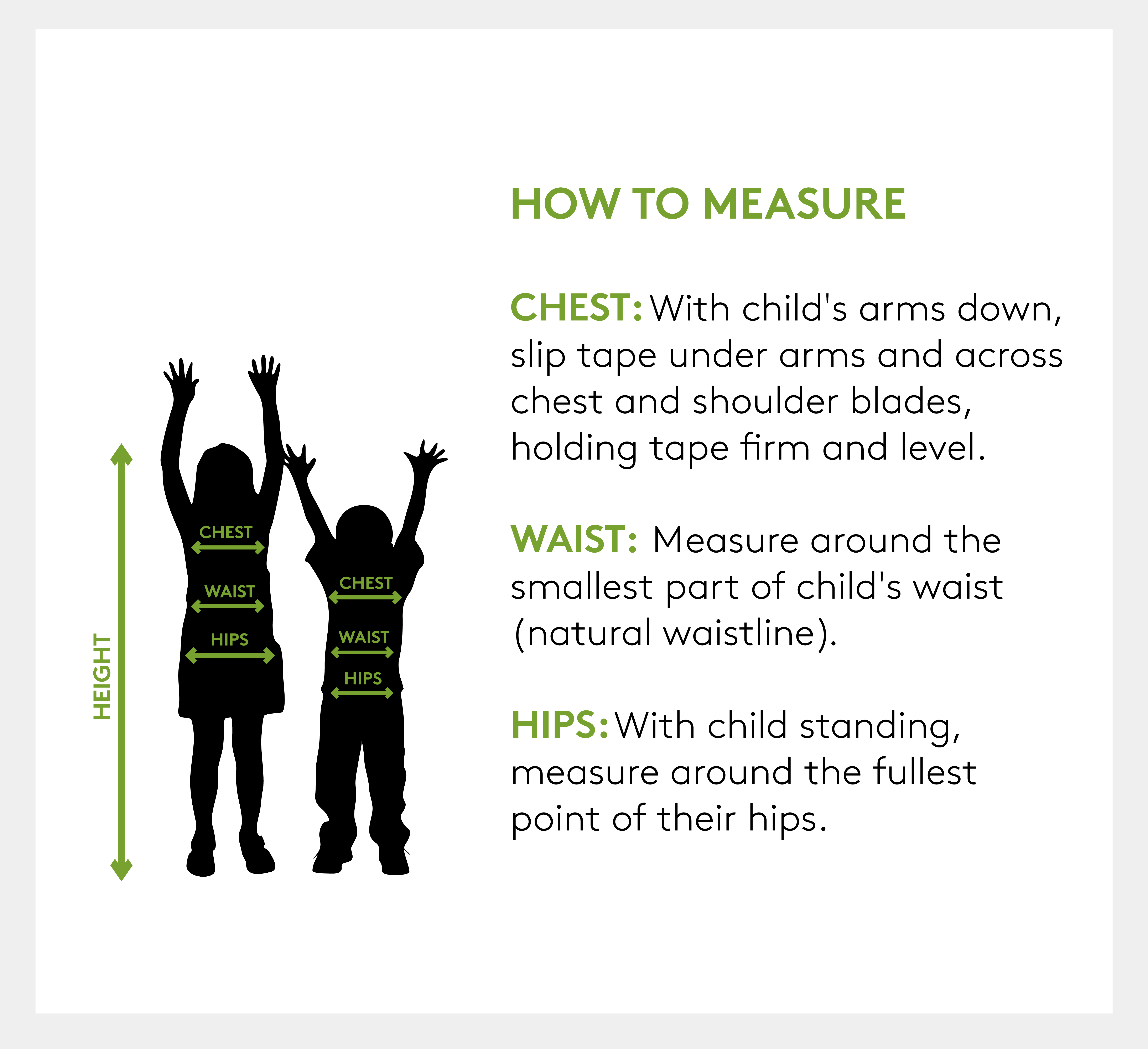 how to measure kids